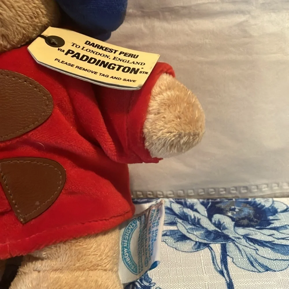 Paddington 8” Bear Darkest Peru Plush Red Coat Blue Hat Original Tag GUC